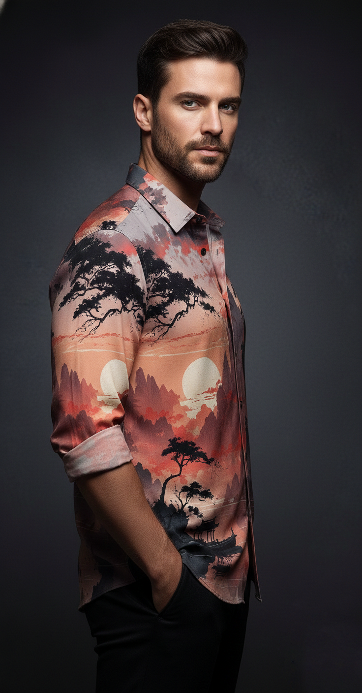 Luxury Graphic Print Full-Sleeve Shirt - Image 2