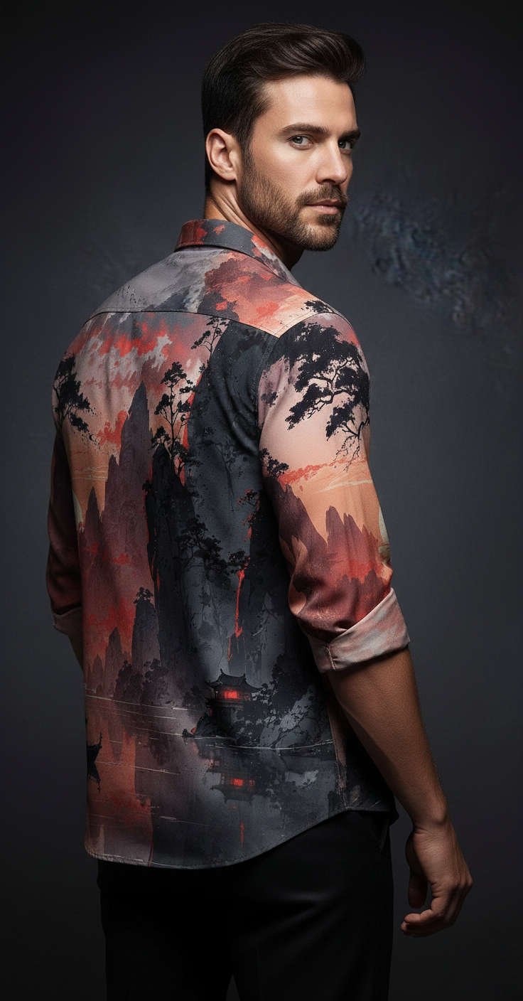 Luxury Graphic Print Full-Sleeve Shirt - Image 3