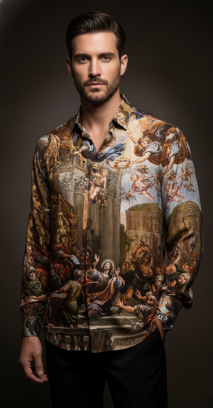 Luxury Graphic Print Full-Sleeve Shirt