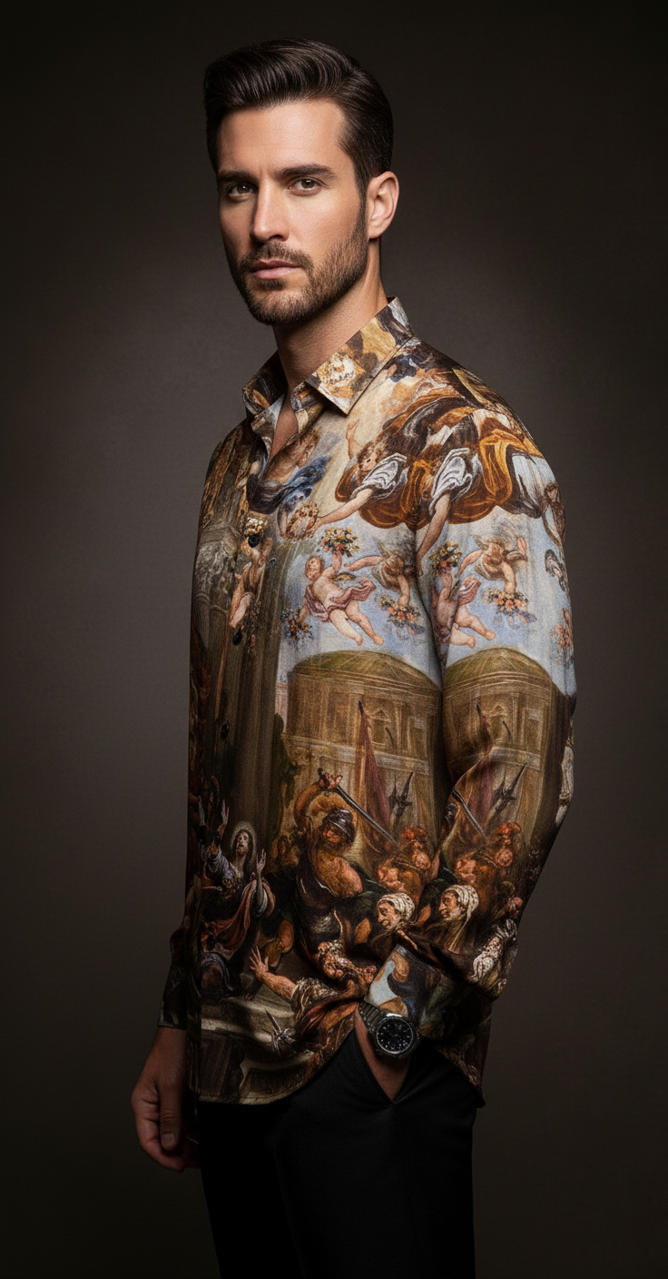 Luxury Graphic Print Full-Sleeve Shirt - Image 5