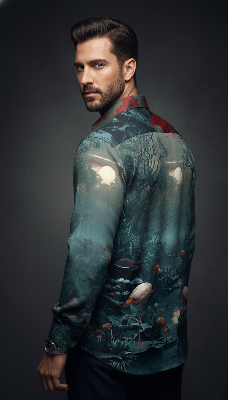 Luxury Graphic Print Full-Sleeve Shirt - Image 4