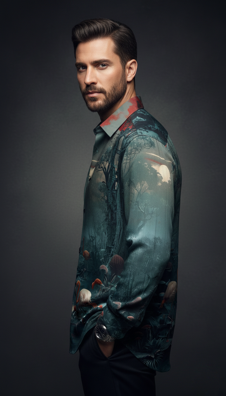 Luxury Graphic Print Full-Sleeve Shirt - Image 2