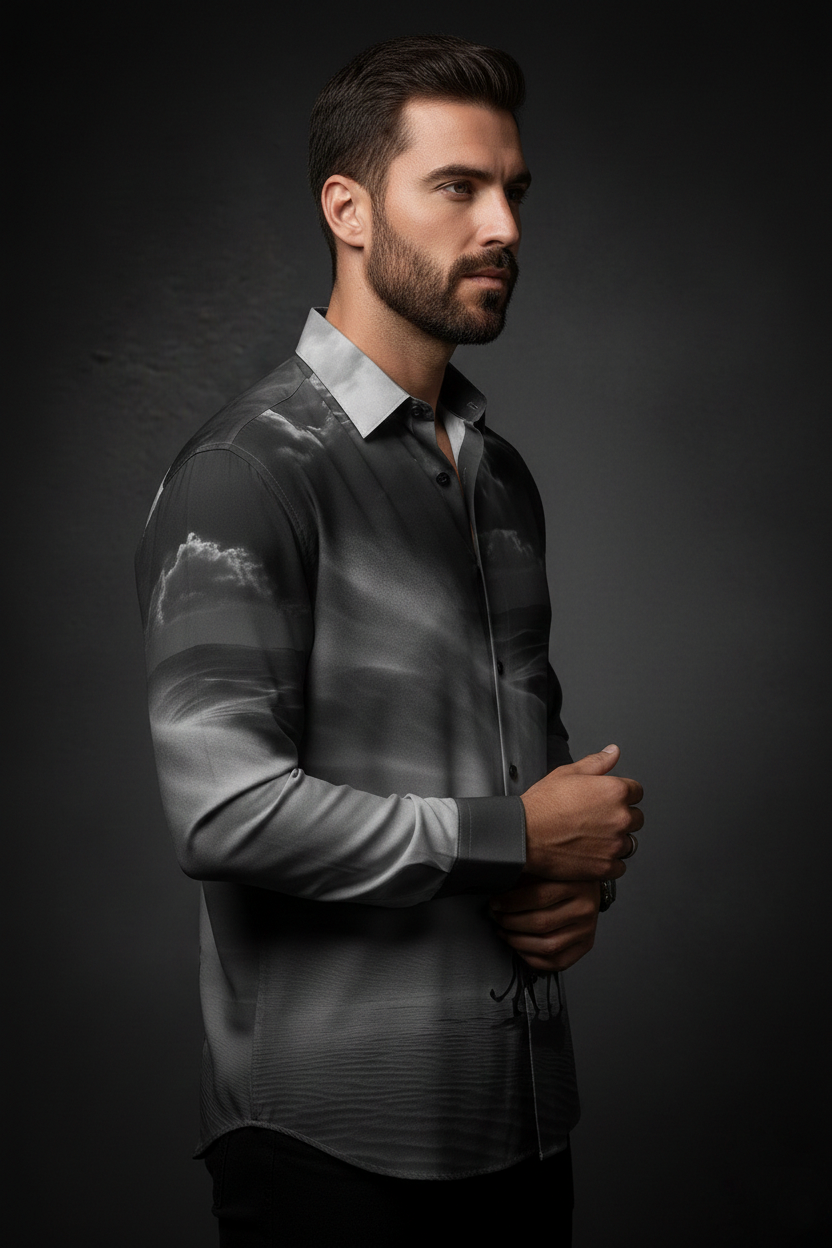 Luxury Graphic Print Full-Sleeve Shirt - Image 2