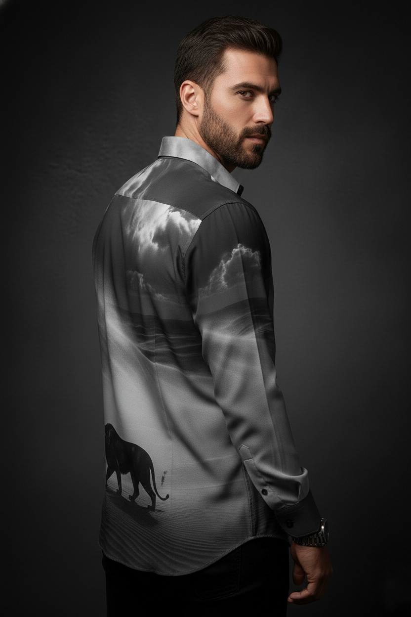 Luxury Graphic Print Full-Sleeve Shirt - Image 4