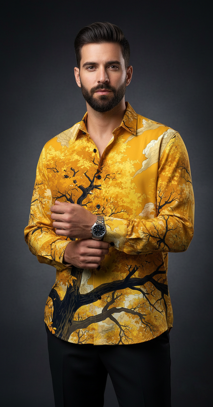 Luxury Graphic Print Full-Sleeve Shirt - Image 3