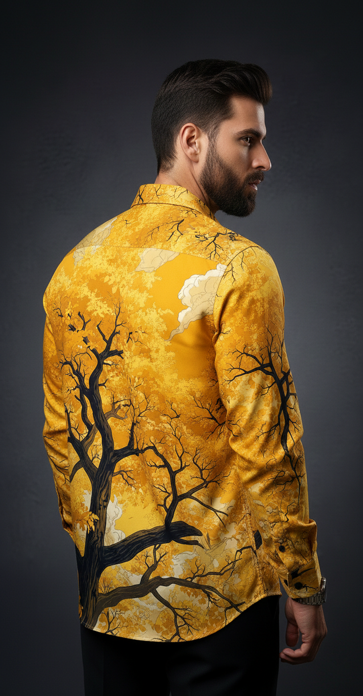 Luxury Graphic Print Full-Sleeve Shirt - Image 5