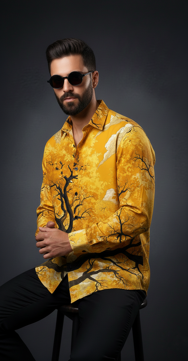 Luxury Graphic Print Full-Sleeve Shirt - Image 4