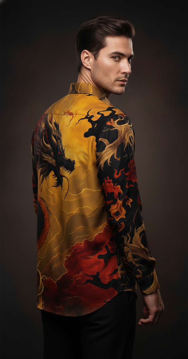 Luxury Graphic Print Full-Sleeve Shirt - Image 3