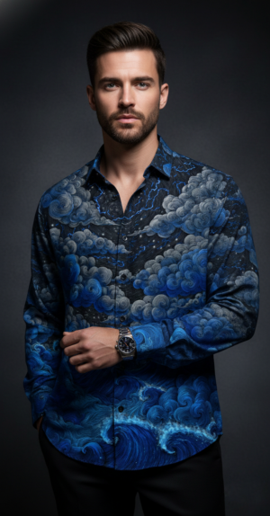 Luxury Graphic Print Full-Sleeve Shirt