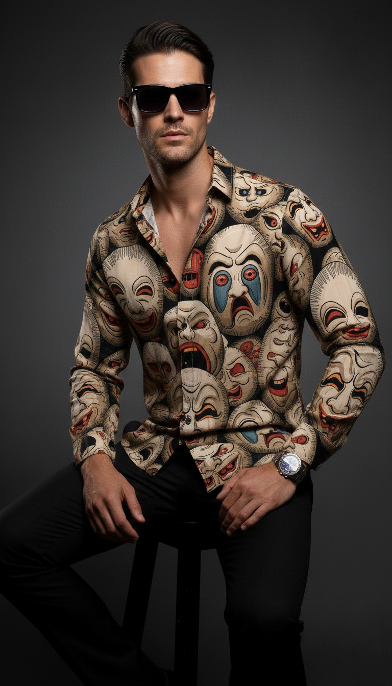 Luxury Graphic Print Full-Sleeve Shirt - Image 5