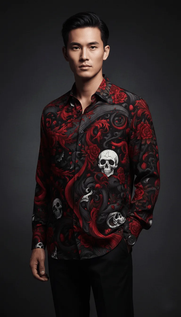 Luxury Graphic Print Full-Sleeve Shirt