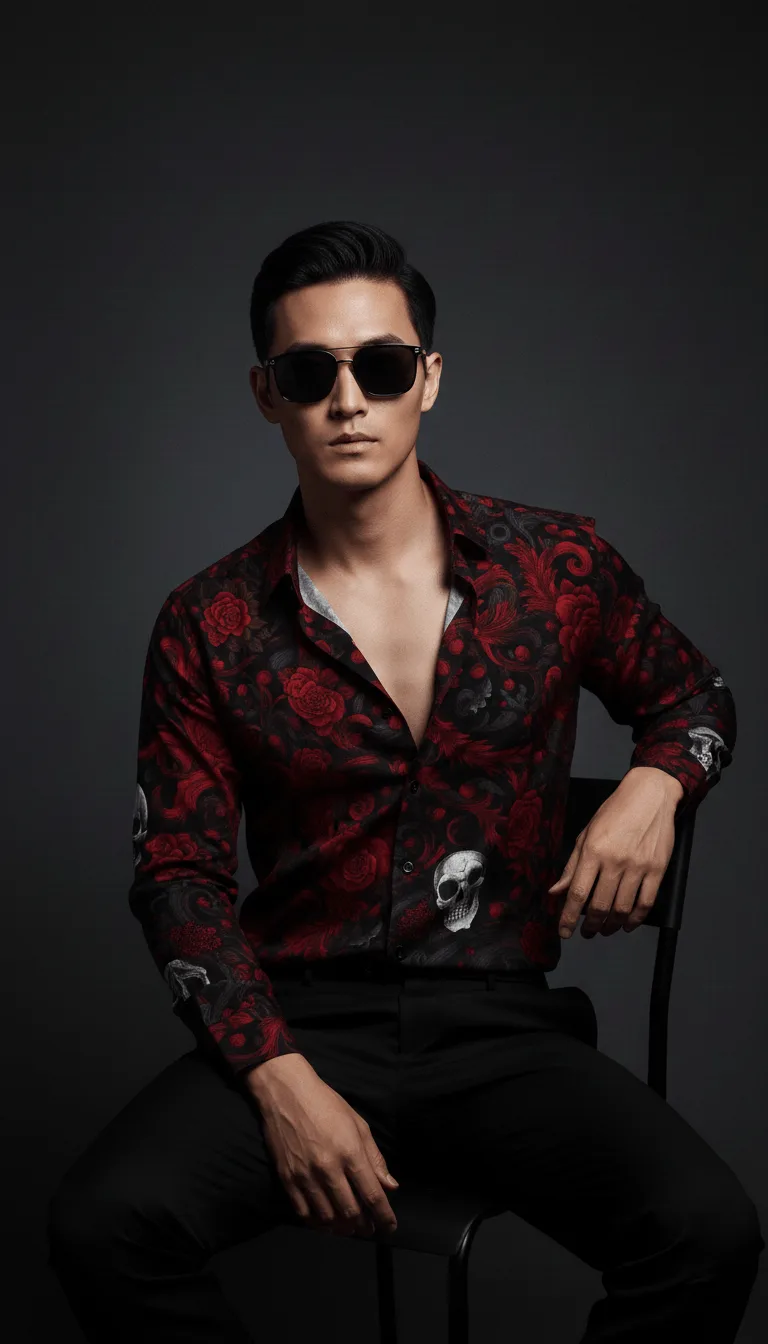 Luxury Graphic Print Full-Sleeve Shirt