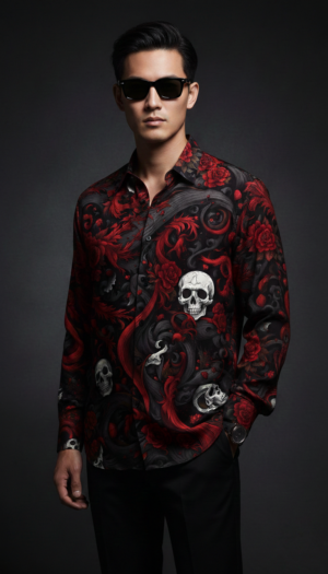 Luxury Graphic Print Full-Sleeve Shirt