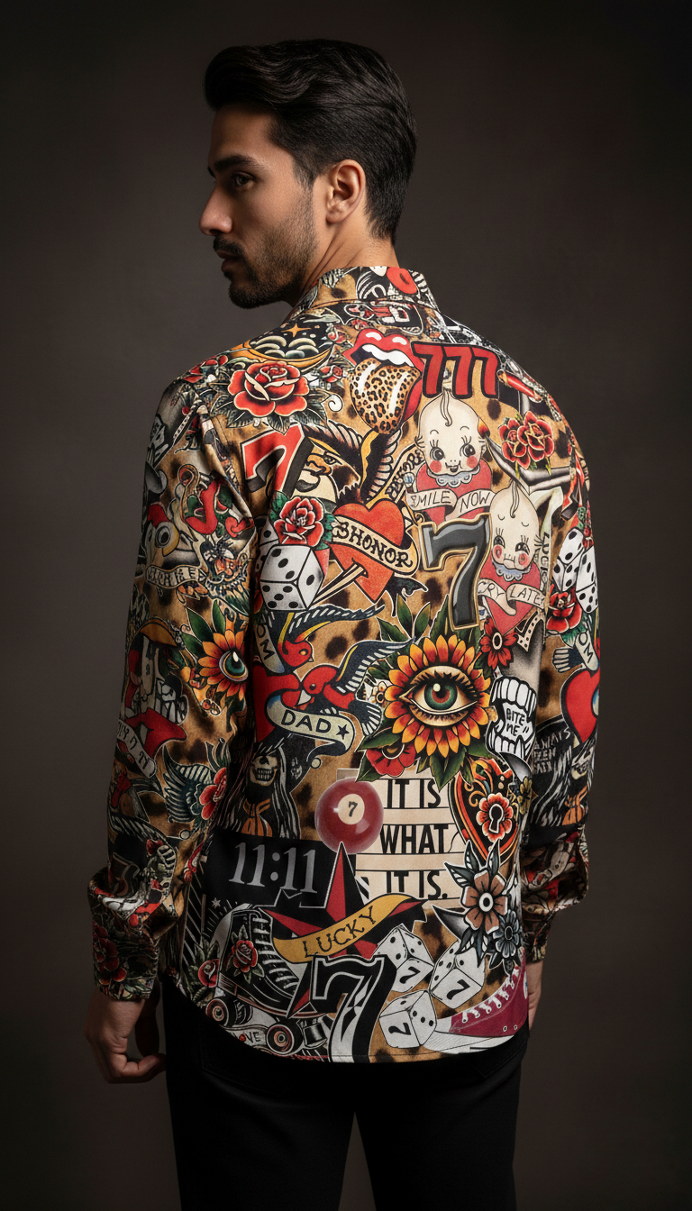 Luxury Graphic Print Full-Sleeve Shirt - Image 4