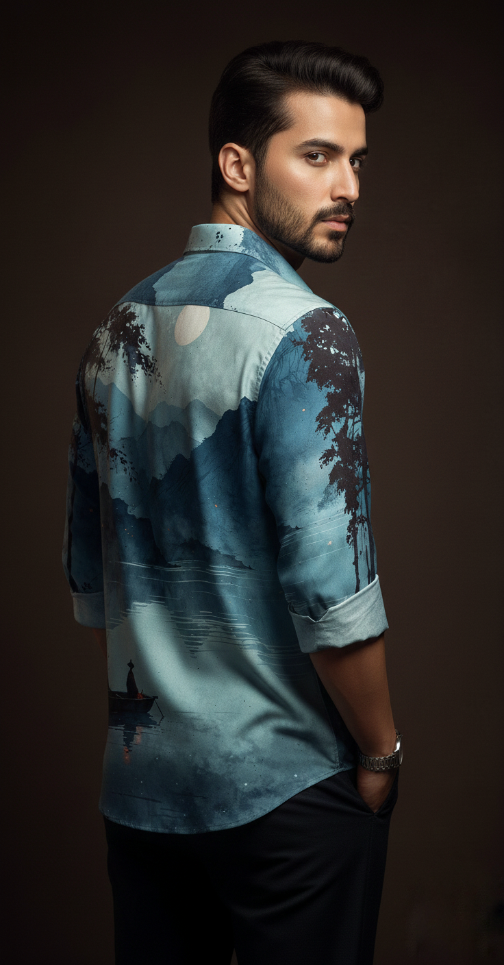 Luxury Graphic Print Full-Sleeve Shirt - Image 5