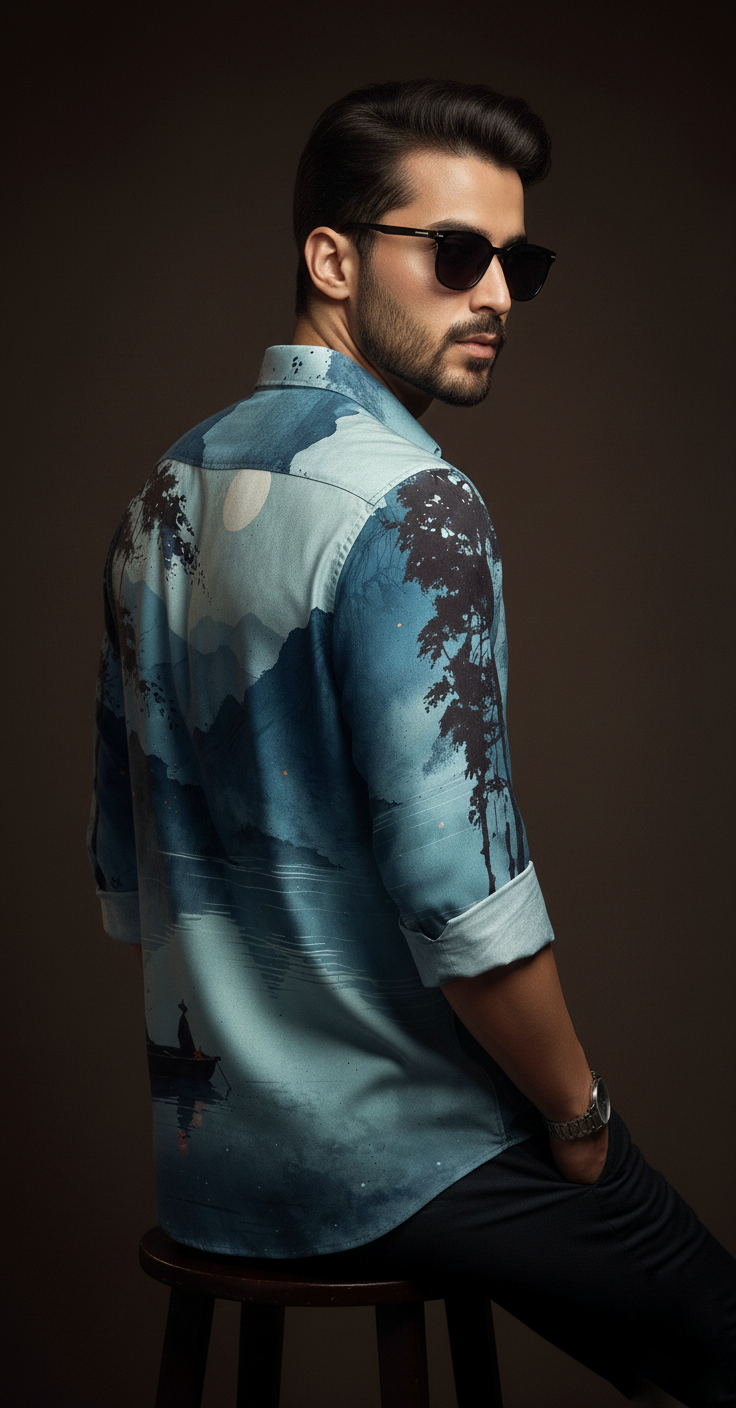Luxury Graphic Print Full-Sleeve Shirt - Image 2