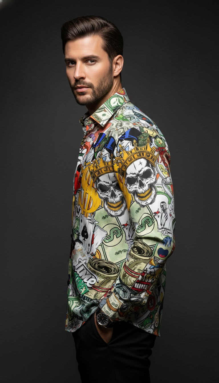 Luxury Graphic Print Full-Sleeve Shirt - Image 2