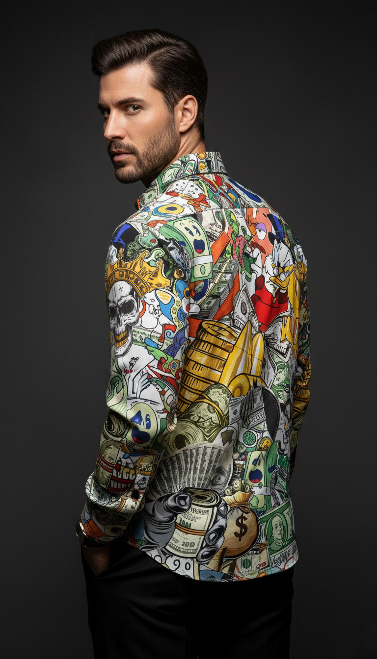 Luxury Graphic Print Full-Sleeve Shirt - Image 4