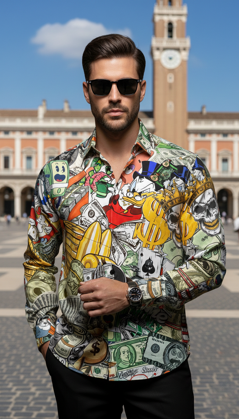 Luxury Graphic Print Full-Sleeve Shirt - Image 5
