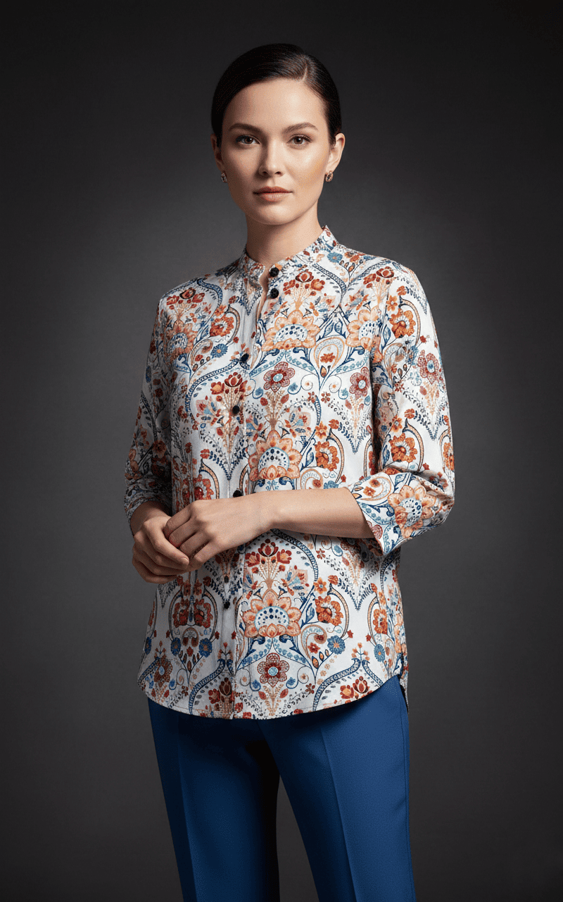 Women's Elegant Floral Print Casual Top