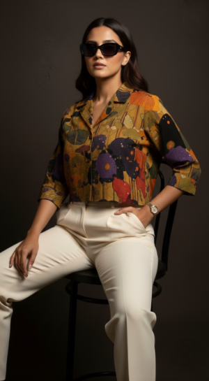 Women’s Vintage Floral Print Casual Top