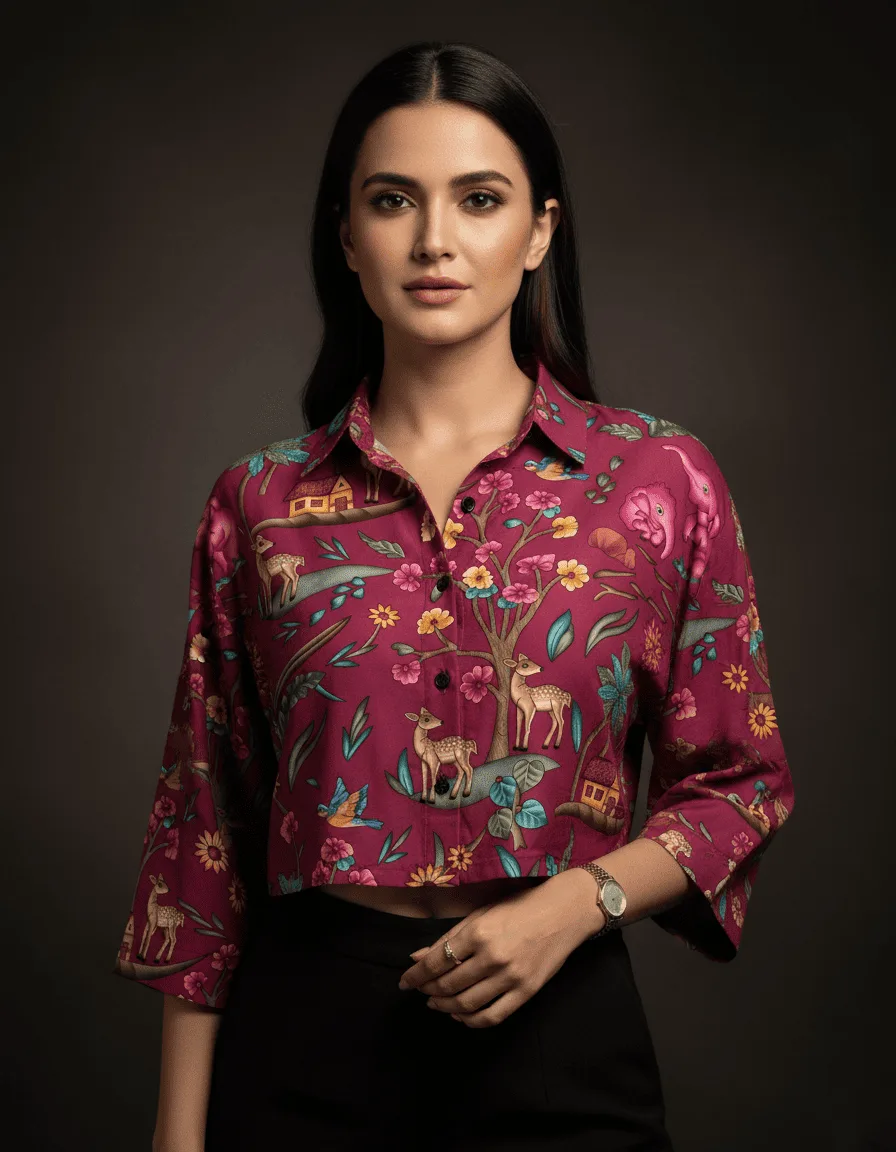 Women’s Elegant Nature Print Casual Top