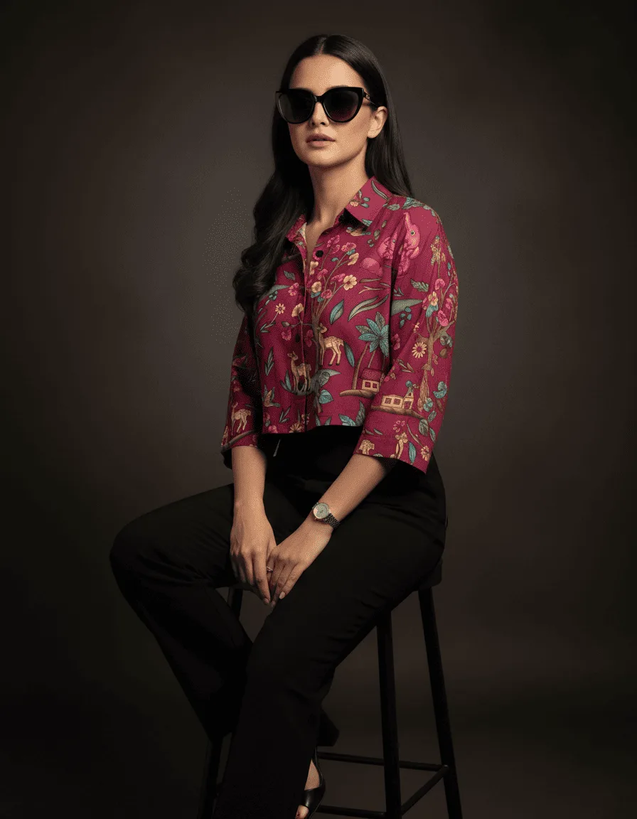 Women’s Elegant Nature Print Casual Top