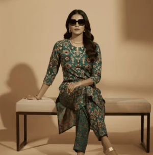 Emerald Heritage Printed Kurta Set